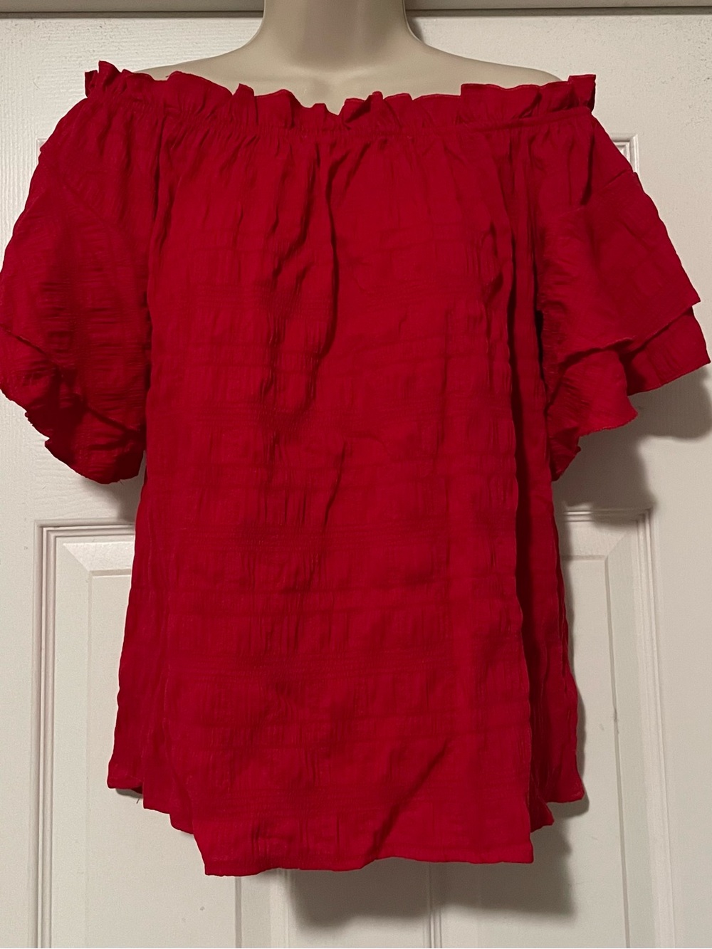 Off-Shoulder Red Women's Top